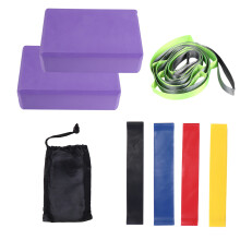 Professional Yoga Accessory Set, Eco-friendly EVA Foam Blocks, High Density Yoga Blocks for Stable Support and Deep Stretching, Yoga Block and Strap S