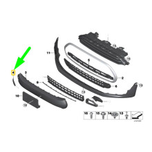 51117370795 AbschleppöSen-Abdeckkappen für FrontstoßStange für  Clubman F56 F57 F55 AbschleppöSen-Abdeckklappe