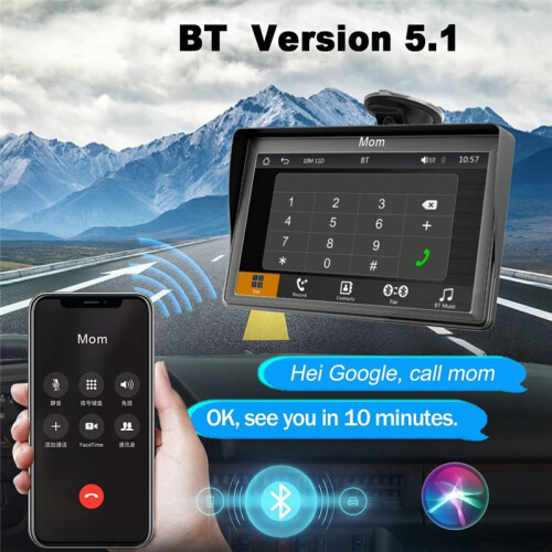 Portable Dash Mount Carplay Display 7In Touch Scre 2