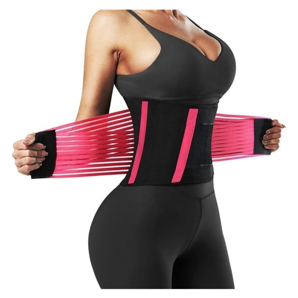 Lumbar Support Belt Back Support Lower Back Brace, Breathable Decompression Belt, Pink Size Large