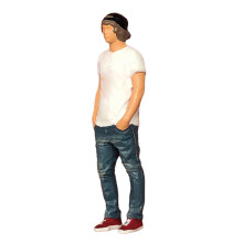 Resin Young Man Figurine 1/64 Scale People Figure Mixes Well With