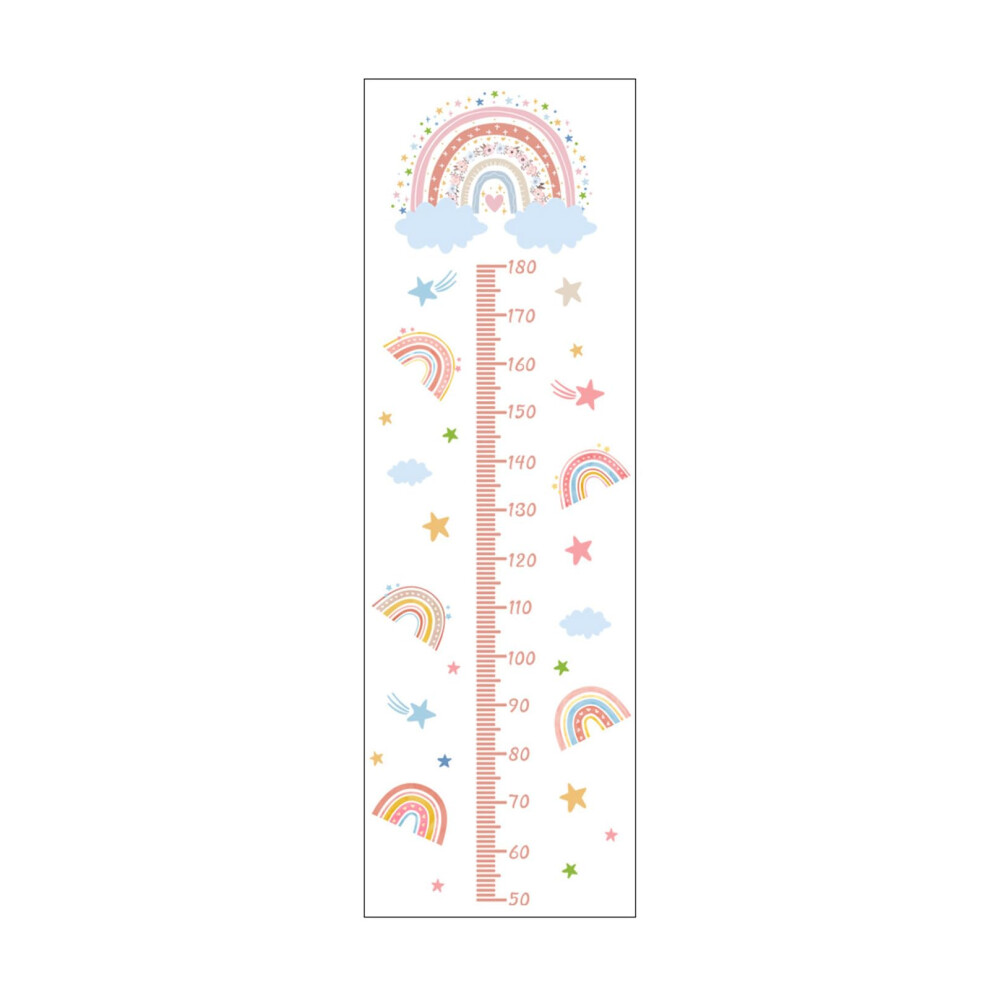 Kids Growth Chart Wall Sticker, Nursery Cartoon Rainbow Height Measurement Ruler, Wall Decal For Child's Room Decoration