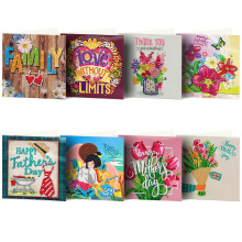 5D Diamond Painting Greeting Cards Kits 8Pack With Envelopes DIY Thank You Cards Mother's Day Father's Day