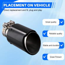 Auto-Auspuffblende Aus Heller Kohlefaser, 60-89 Mm, Universelle Auto-Auspuffrohr-Modifikation, Endrohr zum Anklipsen