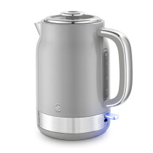 Swan Retro Cordless Electric Kettle 1.7L Grey Fast Boil 360 Base Boil Dry Safe