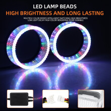 2-in-1 RGB-LED-Symphony-Angel-Eyes-Ringlicht für Autos mit App-Steuerung, DRL-Tagfahrlicht