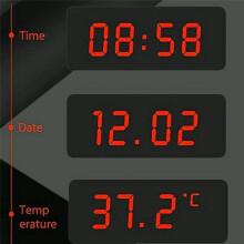 Solarbetriebene Autouhr, Hochpräzise Elektronische 24-Stunden-Uhr mit Automatischem Helligkeitsanpassungsthermometer