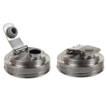 2 Piezas de Boca Ancha Mason Jar Tapa de Caño de Vertido de Acero Inoxidable, Tapas de Tarro de Masón Reutilizables para Tarros de Masón de Boca