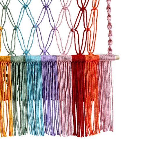 Stuffed Hammock  Space Saving Boho Macrame Wall Hanging Handwoven Plush Toys Holder Net for  Room Decor,B 2