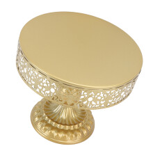Golden Lace Design Dessert Stand, Easy Assembly, Round Treat Display