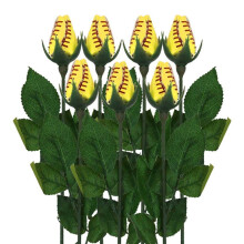 Softball-Rose, Sport-Lederrose, Handgefertigte Künstliche Softball-Blumen, Geschenk für Softball-Mütter, Fans, Team-Abschlussfeier, A