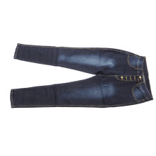 Hohe Taille Skinny Baumwolltaillenhosen Blau-Schwarz XL für Freizeit & Reisen