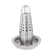 Hähnchenbräter-Ständer, Vertikaler Hähnchenhalter für Bierdosen mit Auffangschale, Aufrecht Stehender Hähnchengrillrost für Den Grill