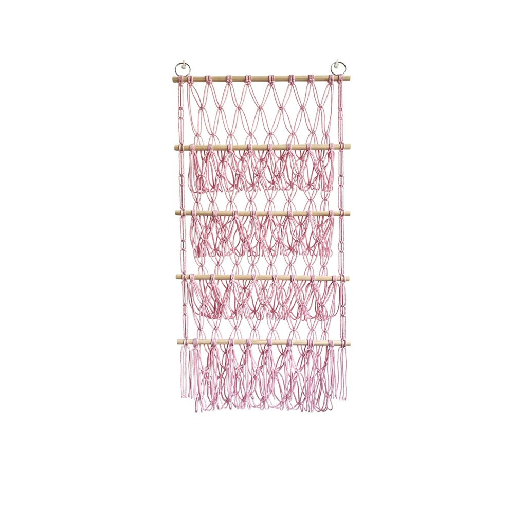 Wall Hanging Organizer Stuffed Animal Toy Net Hammock Nursery Plush Toy Storage Boho Macrame,