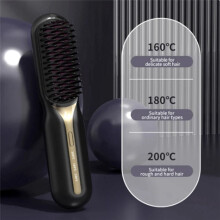Cordless Hair Straightener Hot Heating Comb Professional Electric Brush for Hair Smoothing Iron Negative Ion Hair Care B