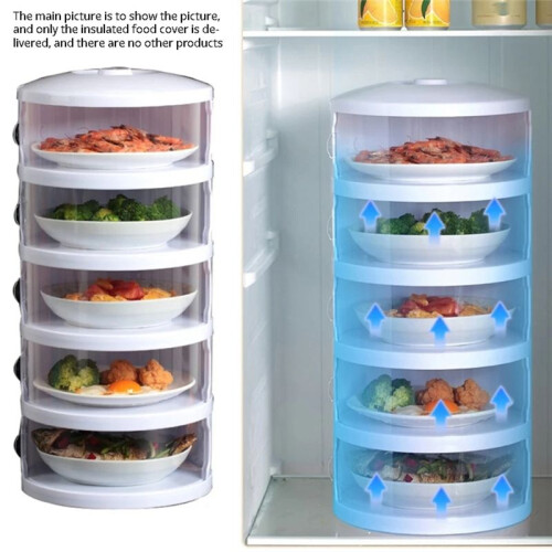 Food Heat Shield, Transparent Stackable Dustproof, Leftovers Food Storage Container Kitchen Organization 1