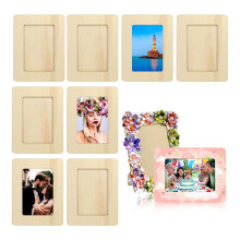 10er-Pack Unlackierte Holz-Bilderrahmen für 6-Zoll-Fotos, Stehendes Postkarten-Bilderrahmen-Set, DIY-Andenken-Set