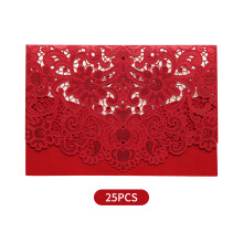 25 Stück Hohlblumen-Hochzeits-Einladungen mit Umschlägen 12,7 x 18,5 cm