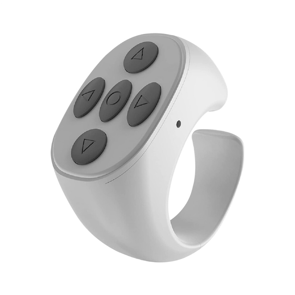 Fingertip Page Turner Rechargeable Wireless Camera Remote Shutter Selfie Button Controller For Phones And Tablets White 9382693252913