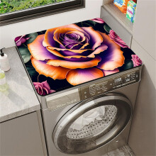 Floral Style Washer and Dryer Protector Absorbent Quick Dry Silicone Mat Anti Slip Dust Proof 50x50 cm