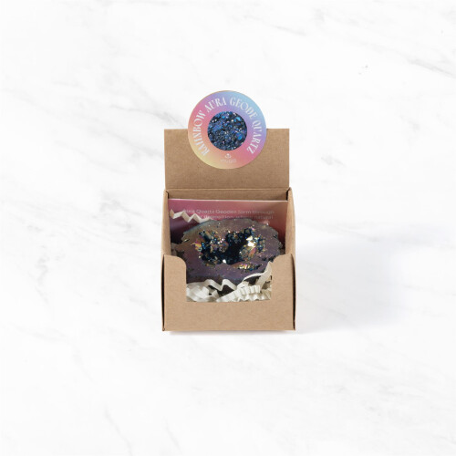 Myga Aura Quartz Crystal Geode - Rainbow 1