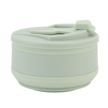 500ml Grüner Silikon-Faltbecher, Tragbare hitzebeständige Reise-Trinkgefäß