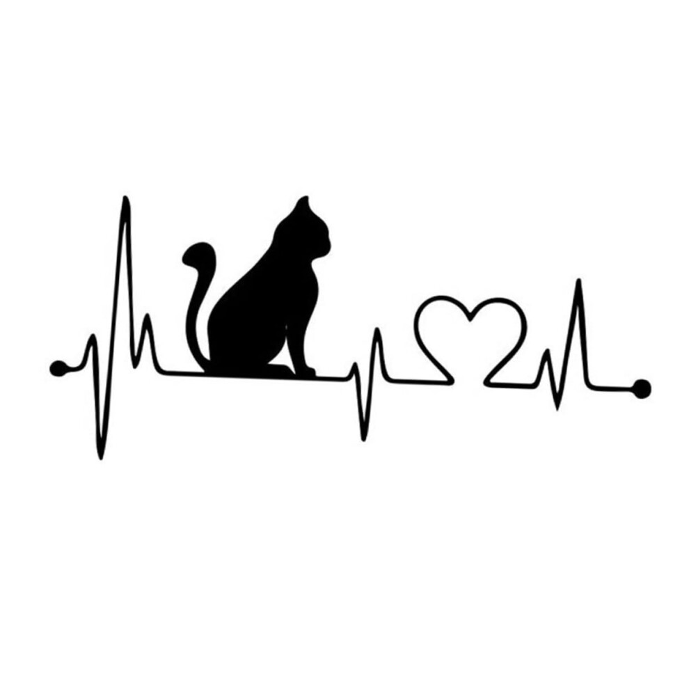 Cat Car Window Stickers Waterproof Sunproof Cute Cat Bumper Decals For Cars And Trucks Black 9382693253699