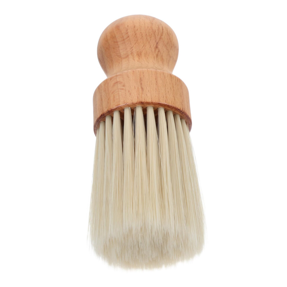Professional Wooden Handle Barber Neck Cleaning Brush Round Head For Precise Haircut Cleanup Soft Bristles Gentle Sweep