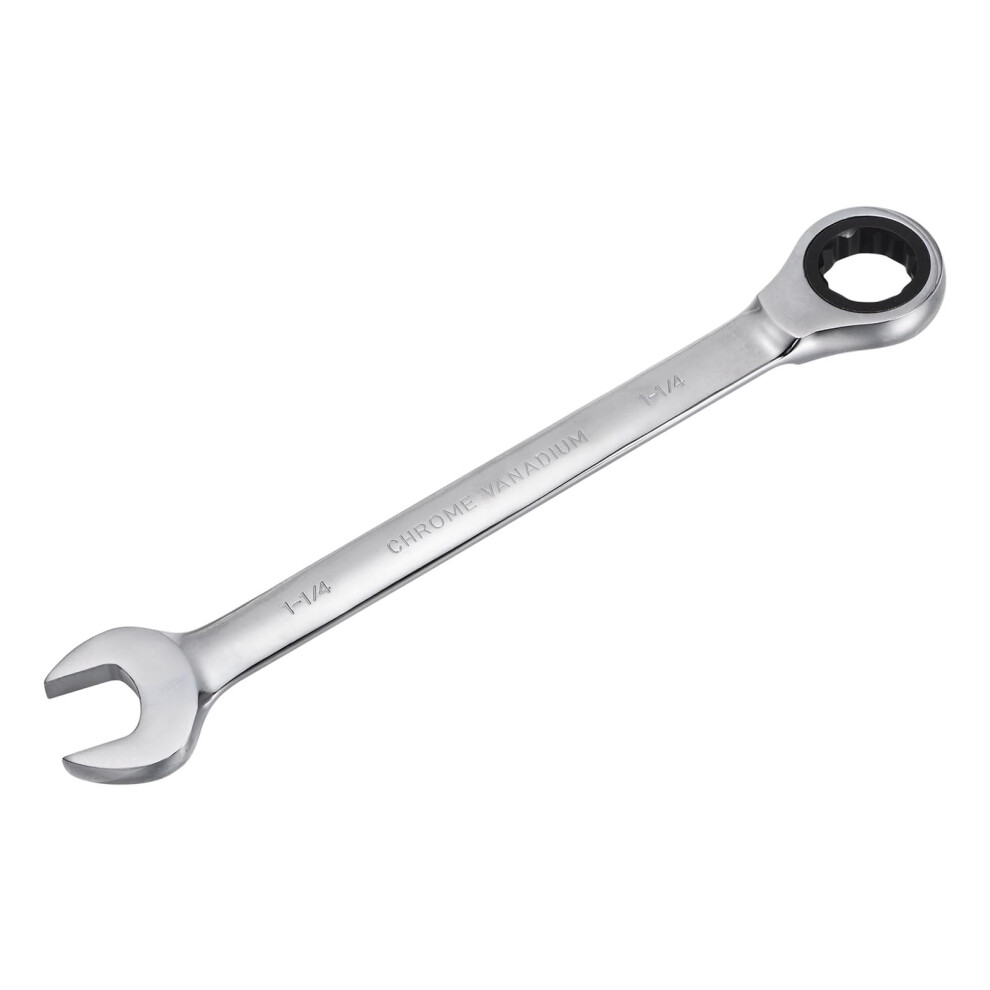 11/4 Inch Ratcheting Combination Wrench Sae, 72Tooth, 12Point Box End, Crv Steel Spanner Tools 9382693254368