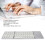 3 Folding Bluetooth Keyboard with Touchpad, 63 Keys, 10m Range, Silver White 8