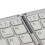 3 Folding Bluetooth Keyboard with Touchpad, 63 Keys, 10m Range, Silver White 9