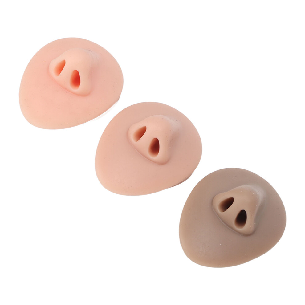 3pcs Silicone Nose Model Set with Acrylic Stand for Piercing Practice & Display