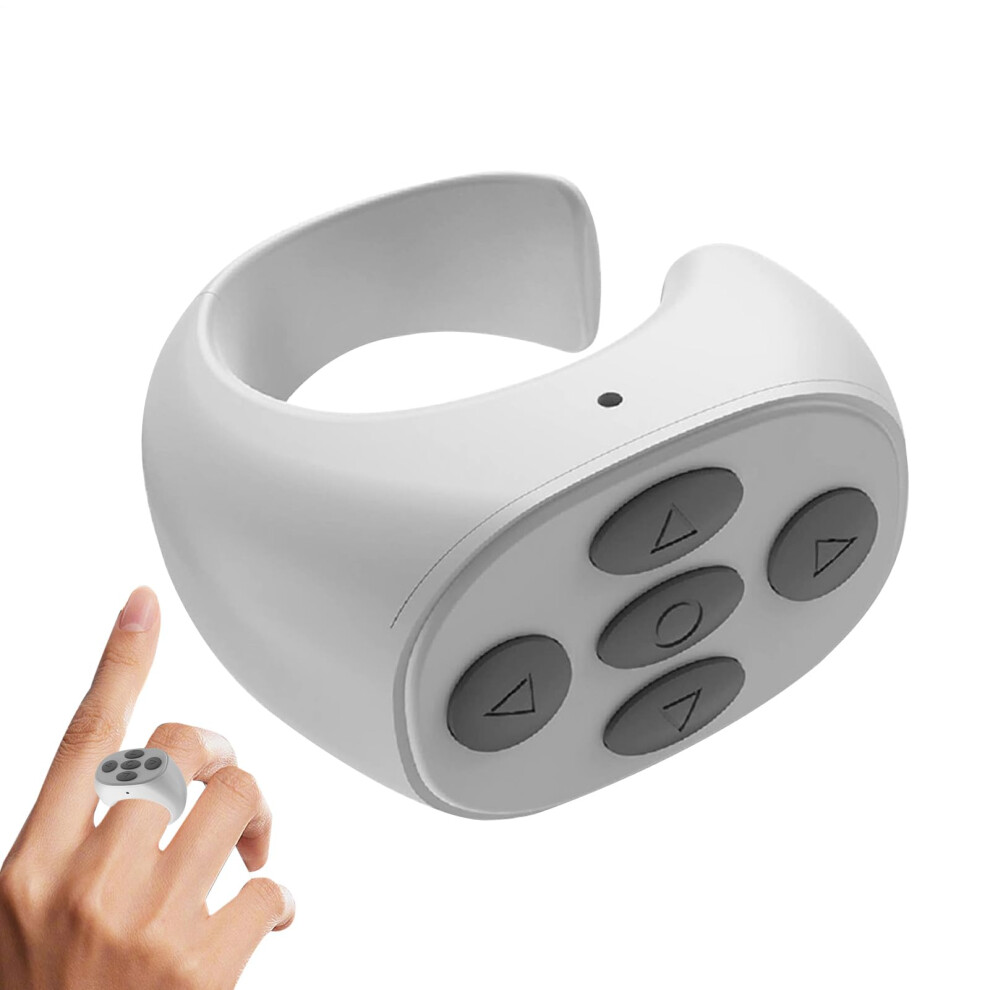 Wireless Camera Remote Sturdy Fingertip Pageturner Remote For Phones And Tablets, Rechargeable, White 9382693254511