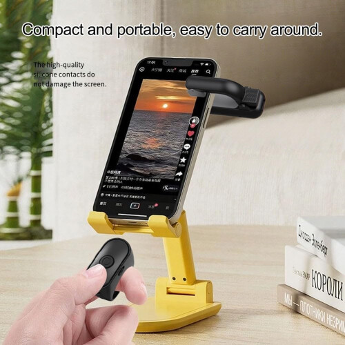 Portable Remote Control Page Clicker for Ereader 2.4GHz Wireless Handsfree Page Turn 10m Range TypeC Charge White 2