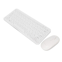 Kabelloses Tastatur-Maus-Set 2,4G Ergonomisch Weiß | Leise & Runde Tastenkappen