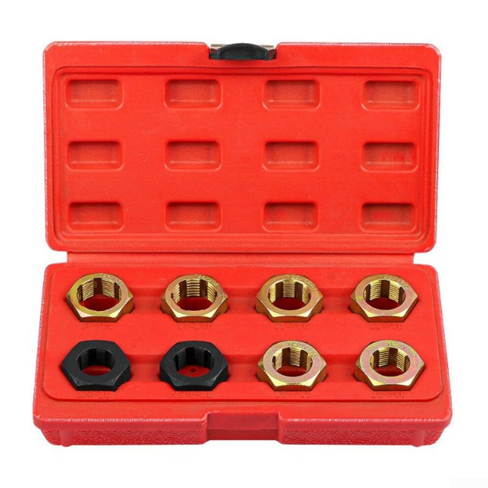 Axle Spindle Rethreading Tool Set, 8Piece Thread Chaser Kit, Metric Sae Sizes, Vehicle Axle Thread Cleaning, Case 9199774989923