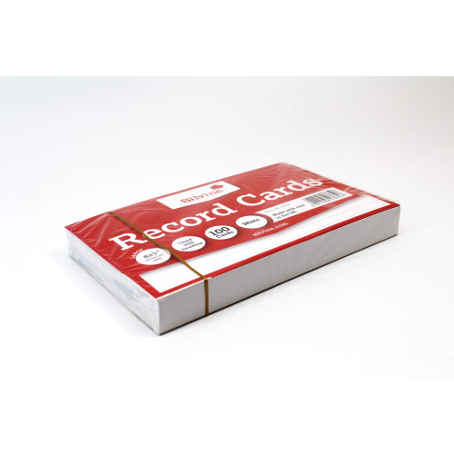 Silvine 8x5" White Record Cards - Lined with Headline, 100 Cards per Pack. Ref 585W ( 1