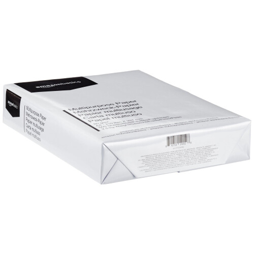 Amazon Basics Multi-Purpose Copy Printer Paper, A4 80 GSM, 2500 Count (Pack of 5), Wh 2