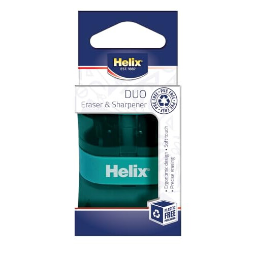 Helix Balance Duo Two Hole Pencil Sharpener and Eraser (Assorted Colours) 1