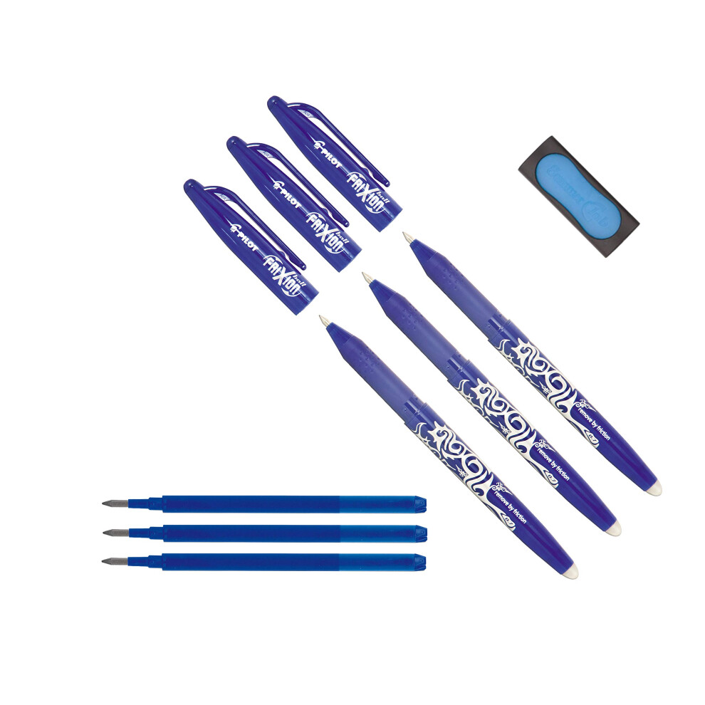 Haadi Pilot Frixion Rollerball Pen, Erasable, Blue