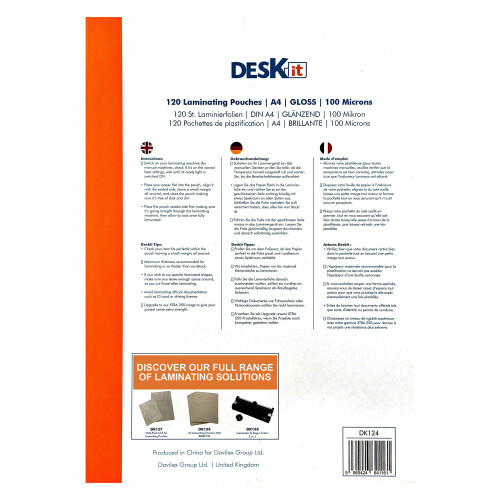 Sharpie Deskit Laminating Pouches A4, Glossy, 120 Sheets, 100 Microns - Clear and Durable Pre 2