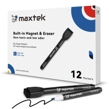 maxtek Magnetic Whiteboard Pens Markers, 12 Black