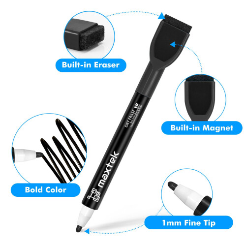 maxtek Magnetic Whiteboard Pens Markers, 12 Black 1