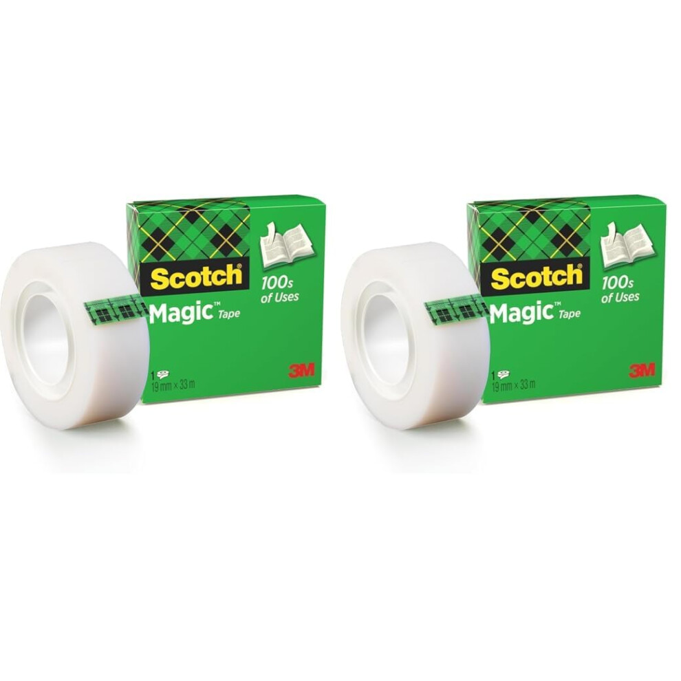 Scotch Magic Invisible Tape - 1 Roll, 19 Mm X 33 M - General Purpose Sticky Tape For 72012390