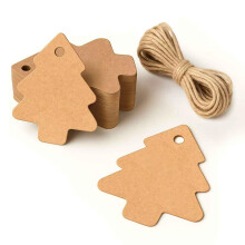 Gift Tags 50 Pieces Blank Brown Paper Tags with St