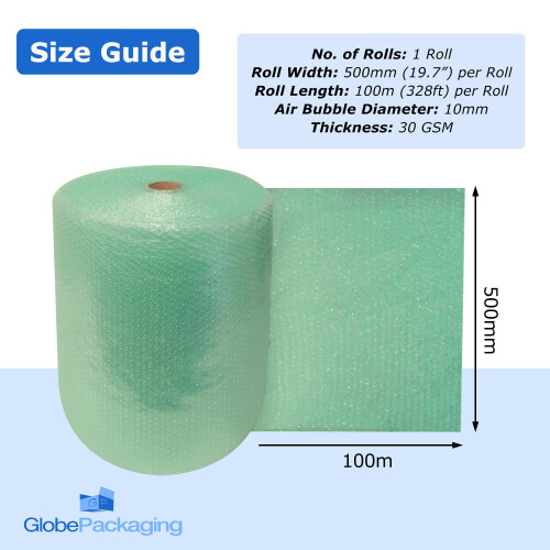 Globe Packaging 500mm x 100m Large Green Biodegrad 1