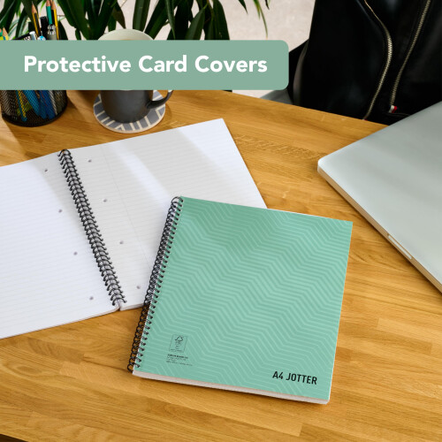 Summit Jotter A4 Metallic Notebook, Wirebound, 8 mm Lined with Margin, Pack of 3 Note 2