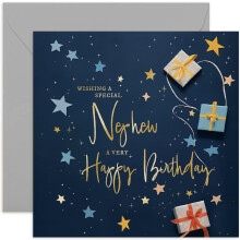 Old English Co. Nephew Birthday Card for Him - Navy Blue Male Birthday Card for Famil