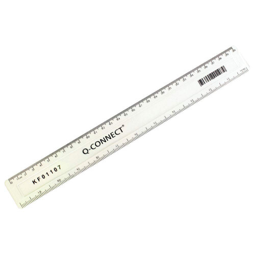 Q-Connect 300mm/30cm Clear Ruler 1