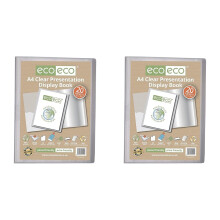 eco-eco A4 Size 50% Recycled 20 Pocket Clear Presentation Display Book, Storage Case